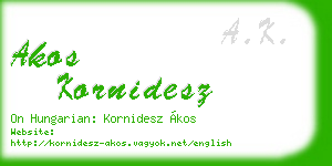 akos kornidesz business card